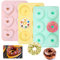 Set 3 Stampi in Silicone Donuts, Forma Cuore e Rotonda, Stampi Antiaderenti per Donuts Muffin Torte Mini Dolci, Riutilizzabili per Forno Microonde Congelatore