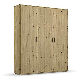 Rauch Möbel Voyager, Kleiderschrank, Farbe Eiche Artisan, Breite 140 cm | Schrank, Mehrzweckschrank, 3-türig, Zubehör Classic, für Schlafzimmer, Kinderzimmer, Studentenwohnung, Garderobe