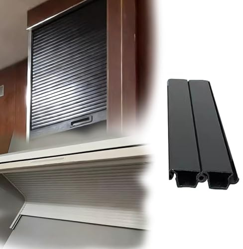 Vibeo Porte Accordéon Interieur Porte à Tambour Noire pour Meuble de Cuisine, Kit de Porte Enroulable Rétractable avec Poignée, Porte à Tambour Enroulable pour Placard Intérieur(50x55cm(19.7x21.7in))