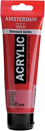 Amsterdam Peinture Acrylique, Plastique, Rouge Carmin, 120 ml (Pack of 1), Set de 120 Pièces