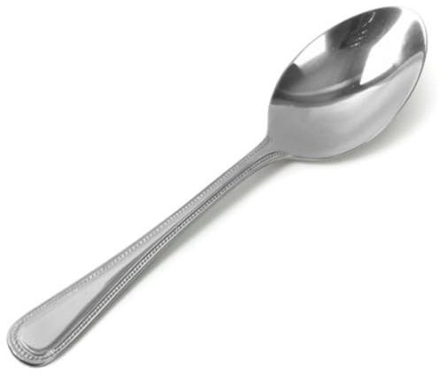 Genware TRTAZ11A Bead Cutlery Dessert Spoons - Pack of 12 | Stainless Steel Dessert Spoons, Silver