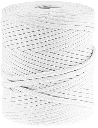 100m Polyester-Schnur Kordel 4mm, PES Kordel Flechtschnur, Polyesterkordel, Farbe:weiß