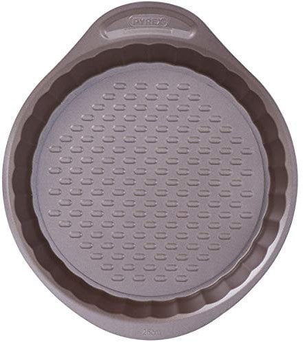 Pyrex Molde Tarta con Fondo Desmontable 25Cm Asimetria, Acero, Negro, 3.5 cm