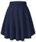 Damen Mädchen Basic Solid vielseitige dehnbaren informell Mini Skater Rock (S, Navy Blau-Lange)