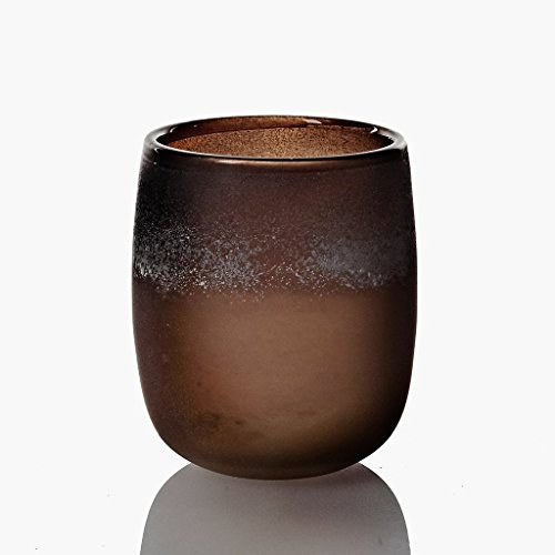 CRISTALICA Vase Blumenvase Bouquettvase Patina Cognac mit Patina H 14 cm Handgeformtes Glas Jedes Stück EIN Tischdeko Hochzeitdeko Raumdekoration