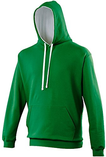 AWDis Men's Varsity Hoodie, Multicoloured (Jet Black/Sapphire), XX-Large