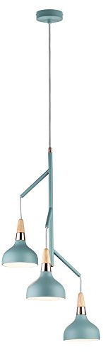 Paulmann 79653 Neordic Juna Pendant luminaire max. 3x20W Pendant lamp for E14 Lamps Ceiling lamp Soft Green/Copper/Wood 230V Metal/Wood Without lamp
