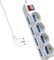 Multipresa a 12 Posti, Ciabatta Elettrica con 12 Prese (4 Schuko/Tedesche + 8 Italiane 10A/16A) - Spina Italiana 16A - Potenza 250V/2500W - Cavo da 3 Metri, Prese Angolate a 45°