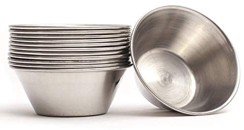 EHOMEA2Z Ramekins Stainless Steel Condiment Sauce Cups, Metal Ramekins, Commercial Grade, Multifunctional, Ideal for All Hot and Cold Sauces, Individual Portion Cups (24, 1.5 oz)
