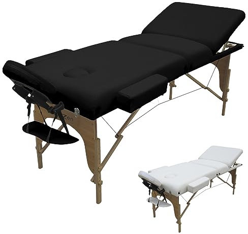 Vivezen - Table de Massage 15 cm Pliante 3 Zones en Bois avec Panneau Reiki + Accessoires et Housse de Transport - Plusieurs Coloris