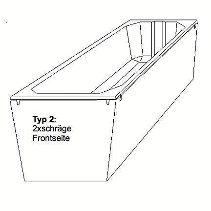 Wannenträger zu Badewanne Kaldewei Saniform Plus/-star, Ablauf am Fußende 160 x 70 x 41 cm, 1024