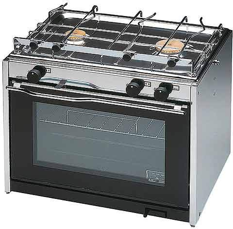 Techimpex Edelstahl-Gasherd 2-flammig
