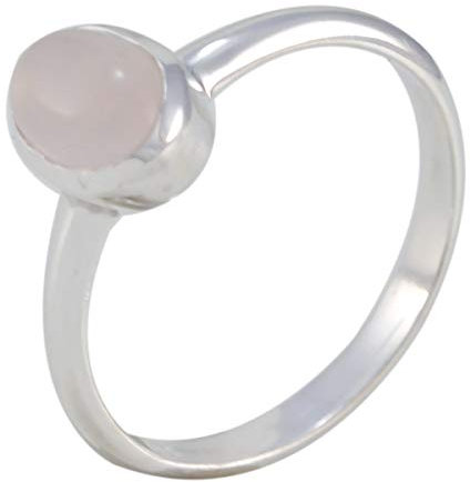 Joyas Plata gute Edelsteine ovale Form ein Stein Cabochon Rosenquarz Ringe - 925 Silber rosa Rosenquarz Ring - kann Geburt Stier Astrologie gute Edelsteine Ring
