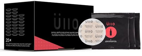 Ullo Full Bottle Replacement Filters (25 Pack) with Selective Sulfite Technology to Make Any Wine Histamine and Sulfite Preservative Free