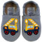 HOBEA-Germany Kitaschuhe Safestep, Kinderhausschuhe, Lederschuhe (Kranwagen grau, 28/29)