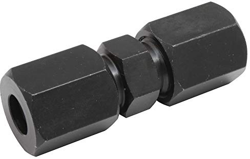 4LIFETIMELINES 5/16 High Pressure Compression Fitting Union up to 5,000 PSI - Black Oxide Coated Steel - 1 per Bag