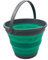SAMMART 10L zusammenklappbarer Plastikeimer - Faltbare runde Wanne - Tragbarer Wassereimer zum Angeln - Platzsparender Outdoor-Wassertopf. Größe 31cm Durchmesser (Dunkelgrau/Bläulich-Grün, 1)