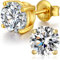 Silber Gold Ohrstecker Ohrringe für Damen Herren, S925 Sterling Silber Zirkonia, Hypoallergen für Geburtstags Gold