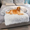 Yuly Flauschige Plüsch Hundebetten Katzenbett, Hundebett Couch für Sofaschutz, Hundematte, Haustierbett für Große Mittelgroße Hunde und Katzen, Waschbar rutschfest Hundekissen, 115 * 95 * 15cm