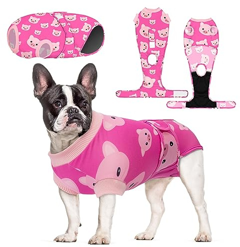 CuteBone Tuta Post-Operatoria Cane Protezione Ferite SSF01M | Tessuto morbido e traspirante,antileccatura,protegge ferite post-sterilizzazione.Regolabile,lavabile,facile da indossare