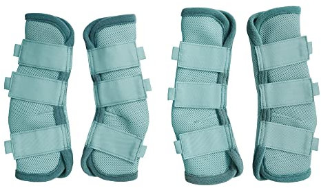 Horse Fly Boots - Fly Horse Boots Perfect for Equine Leg Wraps and Maximum Horse Fly Protection Set of 4 (Blue, Full)