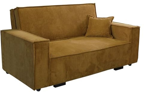 Mirjan24 Sofa Viva Star Cord III mit Schlaffunktion, 3 Sitzer Polstersofa mit Bettkasten inkl. Kissen, Schlafsofa, Bettsofa, Sofagarnitur, Farbauswahl, Wohnlandschaft (Poso 01)