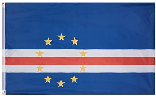 MUWO Flagge Nations Together 90 x 150 cm Nationalmanschaften, doppelseitige Gartenflagge, wetterfeste Fanflagge, Fußballflagge Polyester Länderfagge Deutschland mit Ösen (Kap Verde)