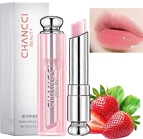 Tinted Lip Balm,Lip Balm,Lip Oil,Glossier Lip Balm,Lip Care Tinted Lip Balm For Women,Pink Lip Balm,Lip Balm Tinted,Girls Lip Balm,Lip Balm Set,Strawberry Lip Balm Natural Lip Protection(#Strawberry)