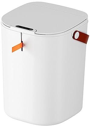 perfk 20 L Pattumiere Da Cucina, Pattumiera Intelligente a Induzione Cestini per La Carta Senza Contatto Pattumiera Automatica per Soggiorno Bagno, Distanza Di Rilevamento Di 30 Cm, Bianco