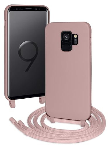 FERLAN Silikon Handykette für Samsung Galaxy S9 Hülle mit Band,Stylische Verstellbarer Halskette Handyhülle,Necklace (abnehmbar) Hülle mit Band,Handyhülle für zum Umhängen,Sandpulver