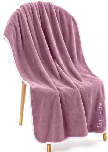 Lkw Ogechi 70 x 140 cm Große Duschtuch Badezimmer Badetuch, Super Weiches Schnell Saugfähige Schnell Trocknend Badelaken aus Korallenfarbenes Vlies mit Aufhänger, Mikrofaser Saugstark Badehandtücher