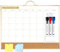 Kalender-Whiteboard, trocken abwischbare Korktafel-Kombination für die Wand, 40 x 30 cm magnetische, trocken abwischbare Monatstafel, doppelseitiges Bulletin und Whiteboard, Gold