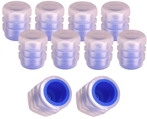 cyclingcolors 10x Ventilkappen Ventildeckel Leuchtend Phosphoreszierend Auto Motorrad Fahrrad Ventilabdeckung Radventilkappen Reifenventilkappen Autoventil-Kappen Kunststoff, Blau