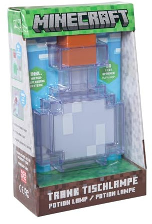 phoenix group Minecraft LED-Nachtlampe – Trank – 17,8 cm Nachtlicht mit 8 Farbmodi, Schütteln für Farbwechsel, leuchtet bis zu 6 Stunden, USB, Spiel-Themen-Dekor, lizenzier