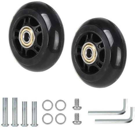 CPROSP 2tlg Koffer Ersatzrollen 70 * 24mm, Ersatzrollen für Gepäck, Kofferrollen Ersatzrollen Gummi, Luggage/Suitcase Replacement Wheels für Trolleys