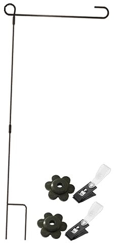 MERRYHAPY Support De Drapeau De Jardin Extérieur Mât De Drapeau Butée De Drapeau