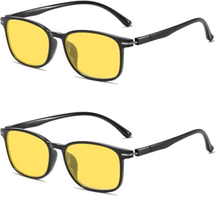 HIXNUG Lunettes de conduite de nuit polarisées anti-reflet avec verres teintés jaunes pour homme et femme, jaune