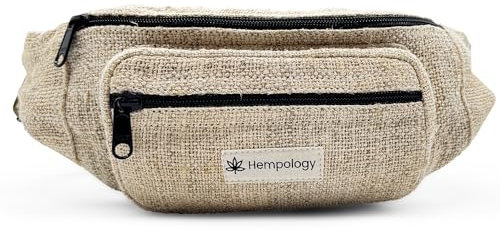 Bauchtasche für Damen und Herren, Laufgürteltasche, umweltfreundliche Umhängetasche, veganer Hanf, Reise-Hüfttasche, Unisex, Hanftasche, 100 % Hanf