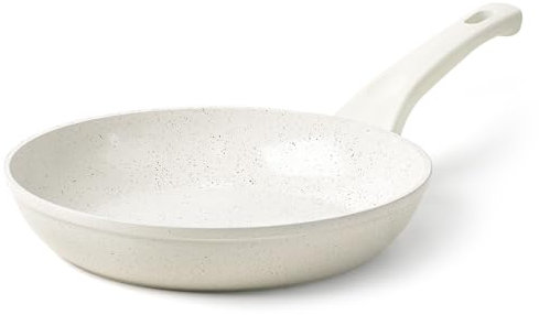 Innerwell Sartén antiadherente 28 cm, Sartenes induccion, Granito revestimiento antiadherentes Profesional, Ceramica Sartén Tortillas, sin PFOA, sin toxicos, apta Horno, Lavavajillas, Blanco