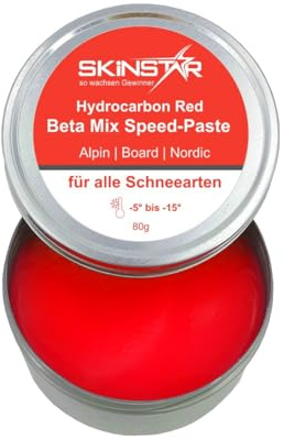 SkinStar Speed Paste Skiwachs Wax Rennwachs Ski Snowboard Beta Red 80 g | Speed Paste zum Einreiben ohne Bügeleisen, Schneetemperatur -15 bis -5 °C, 80 g