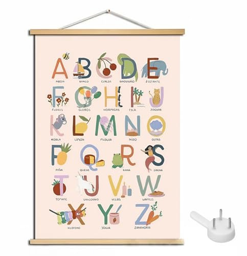 SIRLOMU ABC Poster für Kinder Schreiben Lernen Alphabet Zahlen Poster Buchstaben Grundschrift Geschenk zur Wanddeko Kinderzimmer für Einschulung Kindergarten Grundschule Vorschule (30x40 cm)