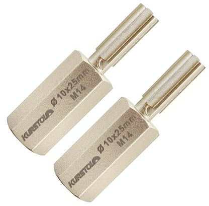 Carbide Brick Mortar Grout Cutter - KURSTOL Mortar Raking Bit 10mm x 25mm with M14 Thread for Mortar Masonry Brick Removal(2PCS)