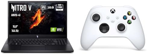 Acer Nitro V ANV15-41-R9NM, Ordinateur Portable Gaming 15.6'' (AMD Ryzen 7 7735HS, NVIDIA GeForce RTX 4060, RAM 16 Go, 1024 Go SSD) Couleur Noir + Manette Xbox Blanche sans Fil - Robot White