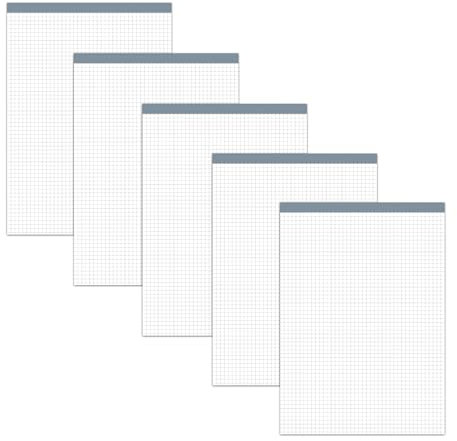 Staufen Style Notizblock - 5 Blöcke je 50 Blatt, DIN A4, 70 g/m² kariert, ohne Deckblatt
