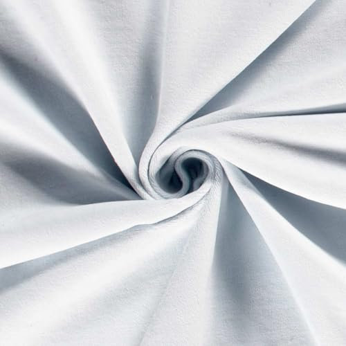 Nicky-Stoff Velour Nicky uni Zuschnitt ab 50 x 150cm Velourstoff Baumwolle Farbwahl, Farbe:103 - babyblau