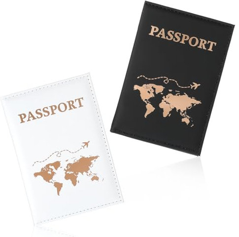 BOHUIZ 2 porta passaporto per viaggi, in pelle PU, porta passaporto, custodia per passaporto, per donne e uomini, accessori indispensabili da viaggio