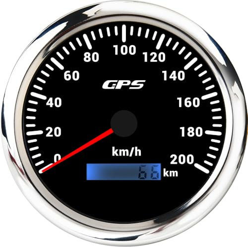 ELING Velocímetro GPS de 110 mm, 0 – 200 km/h con antena GPS y retroiluminación de 7 colores para coche sedán