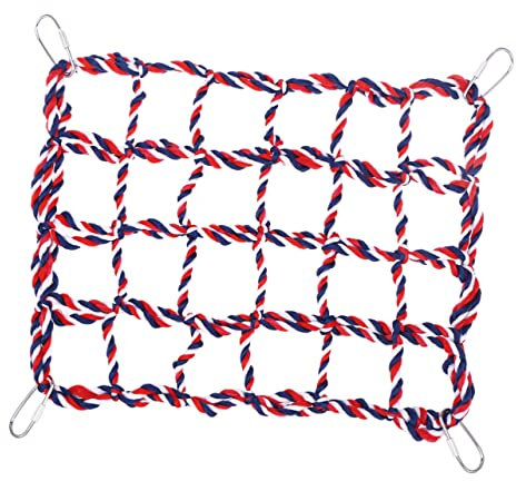 Happyyami Climbing Net Hammock for Small Animals Parrot Nest Cotton Rope Exercise Net Pet Toy Health Promote