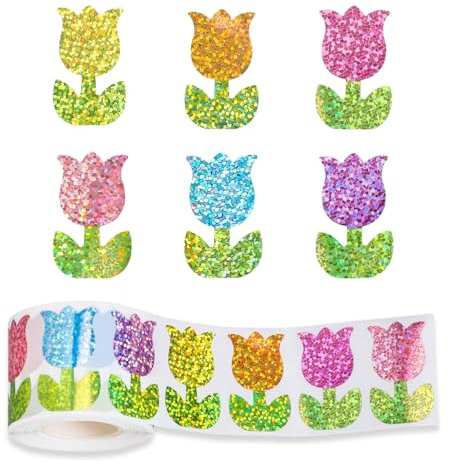 IHLOOTD Blumen Sticker 3D 500 Stück Blumen Aufkleber, Scrapbook Travel Sticker Set, Bunte Aufkleber Kinder Sommer, Geschenkaufkleber Geburtstag für Scrapbooking, Umschläge, Geschenke (C)
