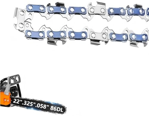 22 Inch Chainsaw Chain, .325 Pitch, .058'' Gauge, 86 Drive Links for Blue Max 20160 57cc for Oregon 21LPX086G, 21BPX086G, 21BP086G,5200 5800 6200 (1 Pack)